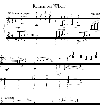 Remember When Sheet Music and Sound Files for Piano Students